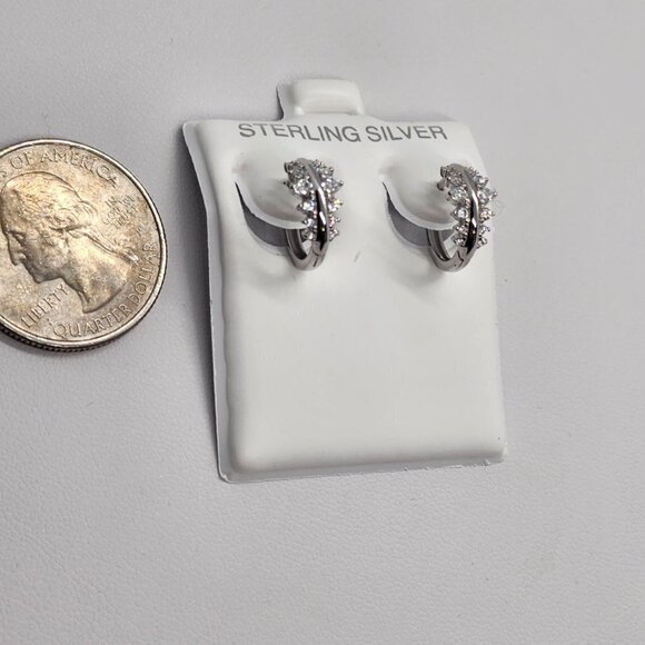 Brand New  Sterling Silver 925 Cubic zirconia stones Earrings - Picture 4 of 4